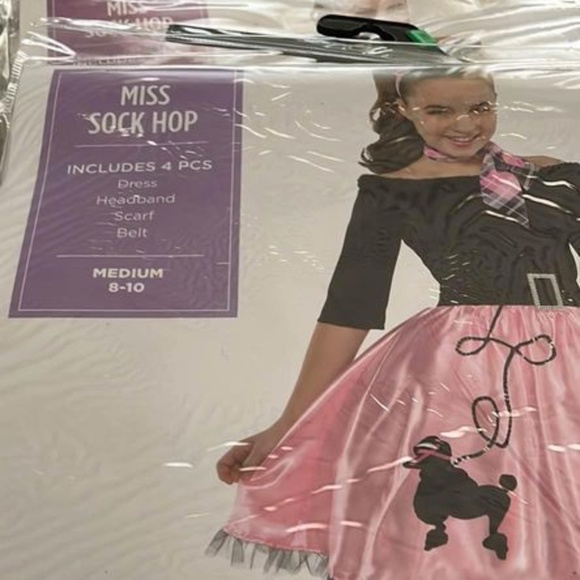 BRAND NEW girl fashionable 50s retro grease themed halloween costume size M & XL - Picture 2 of 5